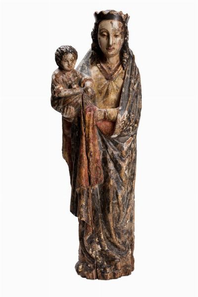 Scuola europea, secolo XVII : Madonna con Bambino  - Asta Incanti d'Arte - Associazione Nazionale - Case d'Asta italiane