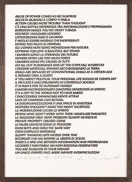 CATTELAN MAURIZIO (n. 1960) : Ho incontrato Alighiero Boetti alla Biennale di Venezia nel 1990.  - Asta ASTA 282 - ARTE MODERNA E CONTEMPORANEA (online) - Associazione Nazionale - Case d'Asta italiane