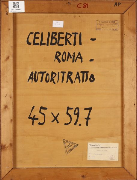 CELIBERTI GIORGIO (n. 1929) : Autoritratto.  - Asta ASTA 282 - ARTE MODERNA E CONTEMPORANEA (online) - Associazione Nazionale - Case d'Asta italiane