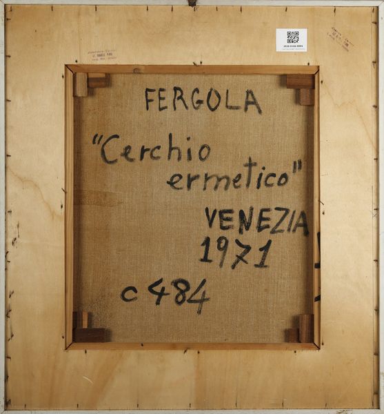 FERGOLA  SERGIO (1936 - 1994) : Cerchio ermetico.  - Asta ASTA 282 - ARTE MODERNA E CONTEMPORANEA (online) - Associazione Nazionale - Case d'Asta italiane