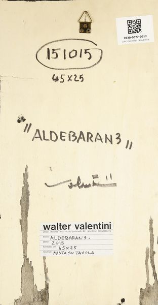 VALENTINI WALTER (n. 1928) : Aldebaran 3.  - Asta ASTA 282 - ARTE MODERNA E CONTEMPORANEA (online) - Associazione Nazionale - Case d'Asta italiane