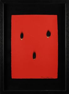 AUBERTIN BERNARD (1934 - 2015) - Papier Rouge Brul.