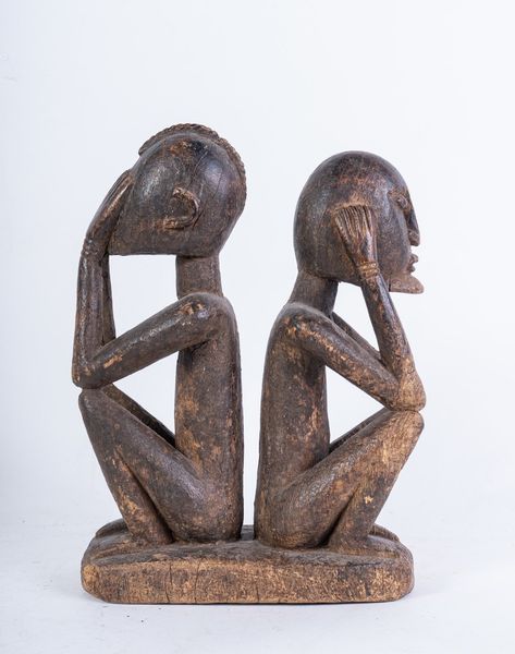 Arte africana : Gruppo a due figure in legno, Dogon  Mali  - Asta ASTA 285 - ARTE AFRICANA E OCEANIA DA DUE IMPORTANTI COLLEZIONI PRIVATE EUROPEE - Associazione Nazionale - Case d'Asta italiane