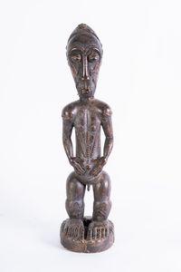 Arte africana - Figura in piedi blolo bian, Baule Costa d'Avorio