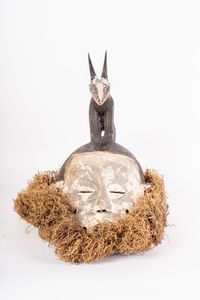 Arte africana - Maschera con antilope, Ibo (?) Nigeria