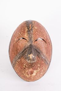 Arte africana - Maschera policroma, Igbo del nord (?) Nigeria