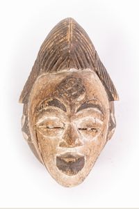 Arte africana - Maschera bianca okuyi, Punu Gabon