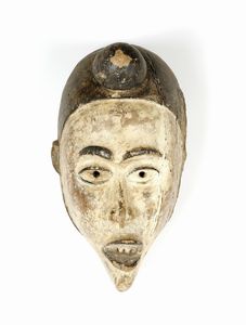 Arte africana - Maschera bianca, Kongo-Yombe R.D. Congo
