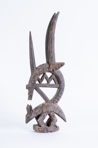 Arte africana - Cimiero zoomorfo chiwara sogoni koun, Bamana Mali