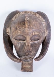 Arte africana - Maschera con corna, Luba R.D. Congo