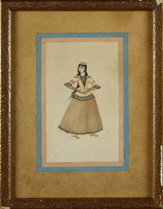 Arte Islamica - Dipinto raffigurante una donna  Iran Qajar, inizio XIX secolo