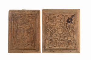 Arte Islamica - Due pannelli ottomani in legno  Impero Ottomano, tardo XIX-XX secolo