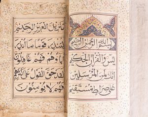 Arte Islamica - Manoscritto con Sura Yasin (n. 36) e parte della Sura 67 Persia, Afghanistan o India, tardo XIX-XX secolo