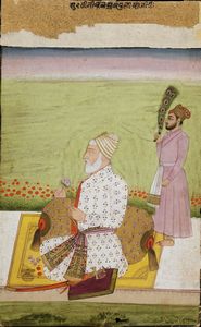 Arte Indiana - Miniatura raffigurante un nobile India, forse Deccan, XVIII-XIX secolo