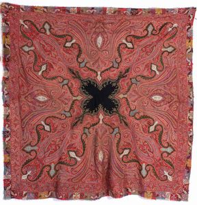 Arte Islamica - Tessuto Kashmir in lana ricamato con foglie di buta  Kashmir, XIX secolo