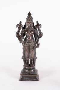 Arte Indiana - Bronzo raffigurante Vishnu India meridionale, XVIII-XIX secolo