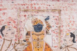 Arte Indiana : Due miniature raffiguranti Krishna Nathdwara  India settentrionale, Rajasthan, inizio XIX secolo  Pigmenti e oro su tessuto  - Asta ASTA 286 - ARTE ISLAMICA E INDIANA include dipinti orientalisti - Associazione Nazionale - Case d'Asta italiane