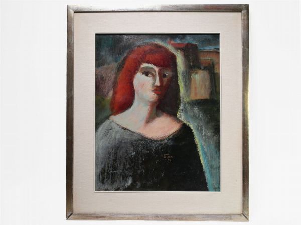 Dino Ferrari : Ritratto femminile 1958  - Asta Arte moderna e contemporanea - Associazione Nazionale - Case d'Asta italiane