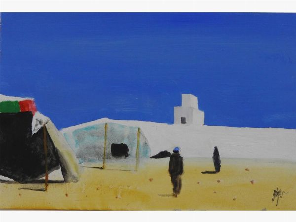 Salvatore Magazzini : Paesaggio africano  - Asta Arte moderna e contemporanea - Associazione Nazionale - Case d'Asta italiane