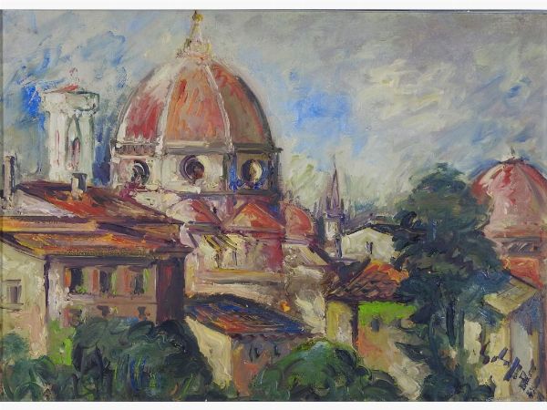 Emanuele Cappello : Veduta del Duomo di Firenze  - Asta Arte moderna e contemporanea - Associazione Nazionale - Case d'Asta italiane