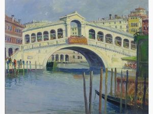 Renzo Martini : Ponte di Rialto  - Asta Arte moderna e contemporanea - Associazione Nazionale - Case d'Asta italiane