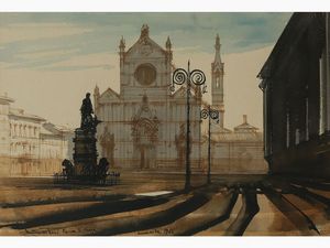 Abramo Scortecci : Quel novembre a Firenze.... 1966 e Paesaggio 1968  - Asta Arte moderna e contemporanea - Associazione Nazionale - Case d'Asta italiane