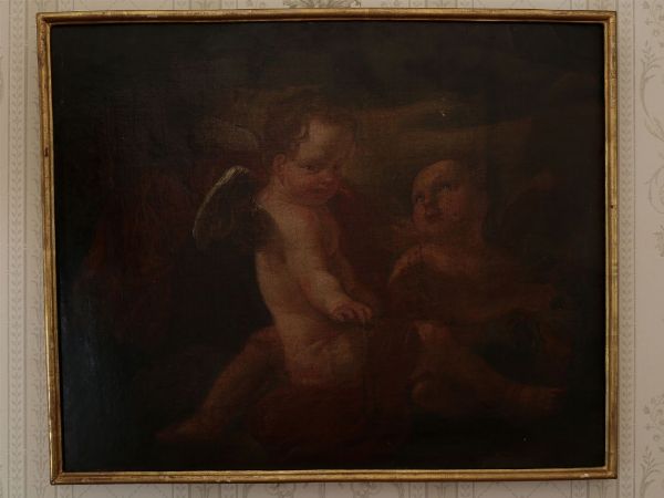 Scuola veneta del XVIII secolo : Putti  - Asta Arredi e dipinti antichi - Associazione Nazionale - Case d'Asta italiane