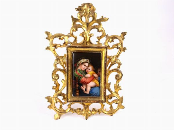 Piccola cornice in legno intagliato e dorato  - Asta Arredi e dipinti antichi - Associazione Nazionale - Case d'Asta italiane