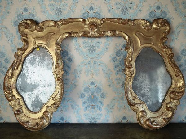 Doppia specchiera in legno dorato  - Asta Arredi e dipinti antichi - Associazione Nazionale - Case d'Asta italiane