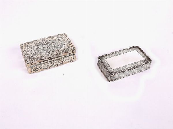 Due tabacchiere in argento  - Asta Arredi e dipinti antichi - Associazione Nazionale - Case d'Asta italiane
