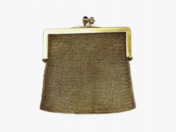 Portamonete Tiffany & Co. a maglia in oro giallo 585/1000 con zaffiri  - Asta Gioielli e Orologi - Associazione Nazionale - Case d'Asta italiane