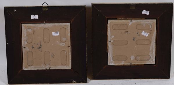 Quattro mattonelle con cornice Deruta e Savona, XX secolo  - Asta Ceramiche - Asta a Tempo - Associazione Nazionale - Case d'Asta italiane