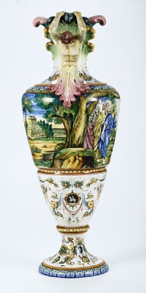 Grande vaso Sesto Fiorentino, Manifattura La Colonnata, verso il 1900  - Asta Ceramiche - Asta a Tempo - Associazione Nazionale - Case d'Asta italiane