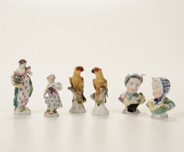 Sei figurine Manifatture di Meissen, Turingia e Dresda, prima met del XX secolo  - Asta Ceramiche - Asta a Tempo - Associazione Nazionale - Case d'Asta italiane