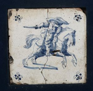 Tre piastrelle Olanda sttentrionale, 1650-1700  - Asta Ceramiche - Asta a Tempo - Associazione Nazionale - Case d'Asta italiane