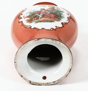 Vaso candelabro Francia, seconda met del XX secolo  - Asta Ceramiche - Asta a Tempo - Associazione Nazionale - Case d'Asta italiane