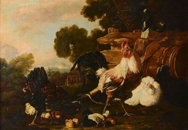 Paesaggio con pollame  - Asta Dipinti Antichi - Asta a Tempo - Associazione Nazionale - Case d'Asta italiane