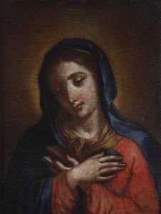 Vergine in preghiera  - Asta Dipinti Antichi - Asta a Tempo - Associazione Nazionale - Case d'Asta italiane