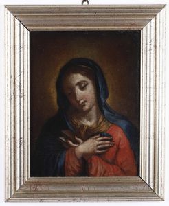 Vergine in preghiera  - Asta Dipinti Antichi - Asta a Tempo - Associazione Nazionale - Case d'Asta italiane