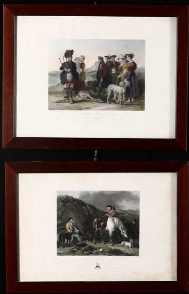 Due stampe raffiguranti la morte del cervo e riposo dei cacciatori  - Asta Antiquariato III - Asta a Tempo - Associazione Nazionale - Case d'Asta italiane