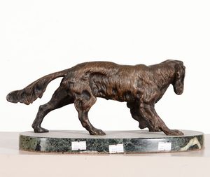 Piccola scultura in bronzo raffigurante cane, XX secolo  - Asta Antiquariato III - Asta a Tempo - Associazione Nazionale - Case d'Asta italiane