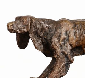 Piccola scultura in bronzo raffigurante cane, XX secolo  - Asta Antiquariato III - Asta a Tempo - Associazione Nazionale - Case d'Asta italiane