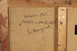 Bargoni Giancarlo : Piazza di Barcellona, 1961  - Asta Arte Moderna e Contemporanea - Asta a Tempo - Associazione Nazionale - Case d'Asta italiane