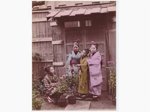 Tamamura (attrib.) Kozaburo - Girls wearing traditional dresses