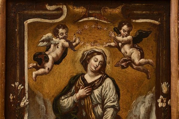 Madonna con Bambino Ges  - Asta Antiquariato e dipinti - IV - Asta a Tempo - Associazione Nazionale - Case d'Asta italiane