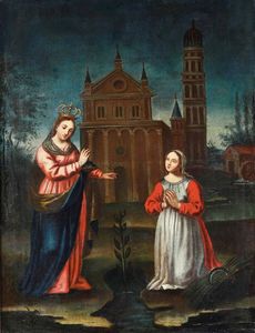 Apparizione della Vergine  - Asta Antiquariato e dipinti - IV - Asta a Tempo - Associazione Nazionale - Case d'Asta italiane