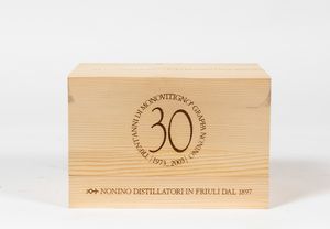 Nonino, Selezione di 6 grappe in cofanetto di legno  - Asta Vini Pregiati e da Collezione - Associazione Nazionale - Case d'Asta italiane