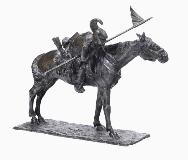 Soldato a cavallo  - Asta Dipinti del XIX e XX Secolo - Associazione Nazionale - Case d'Asta italiane