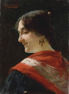 MASSANI POMPEO : Figura femminile  - Asta Dipinti del XIX e XX Secolo - Associazione Nazionale - Case d'Asta italiane