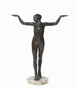 Danzatrice in bronzo  - Asta Dipinti del XIX e XX Secolo - Associazione Nazionale - Case d'Asta italiane